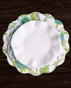 Online VIDA Blooms & Branches Reversible Round Placemats Set of 4 Teal & Gree View All Vida|VIDA Bloom