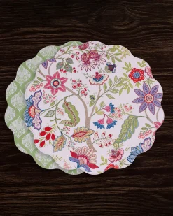 Discount VIDA Blooms & Branches Reversible Round Placemats Set of 4 Periwinkle View All Vida|VIDA Bloom