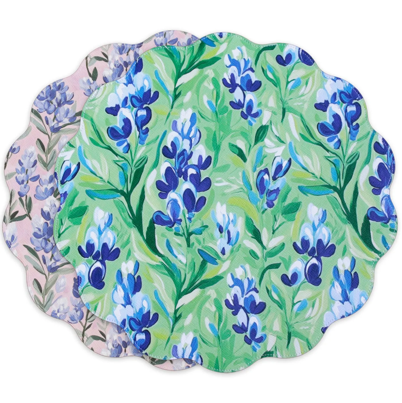 Best VIDA Bluebells & Flowers Reversible Round Placemats Set of 4 (Pink & G View All Vida|Placemats
