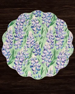 Hot VIDA Bluebonnet & Stripes Reversible Round Placemats Set of 4 Blue & G View All Vida|VIDA Bloom