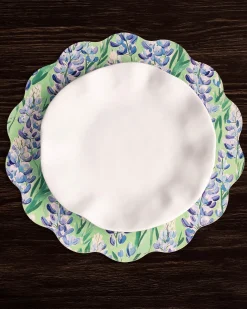 Hot VIDA Bluebonnet & Stripes Reversible Round Placemats Set of 4 Blue & G View All Vida|VIDA Bloom