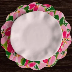 Sale VIDA Butterflies & Flowers Reversible Round Placemats Set of 4 (Pink & View All Vida|Placemats