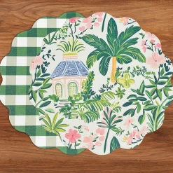 Outlet VIDA Cabana Reversible Round Placemats Set of 4 Pink & Green View All Vida|Placemats