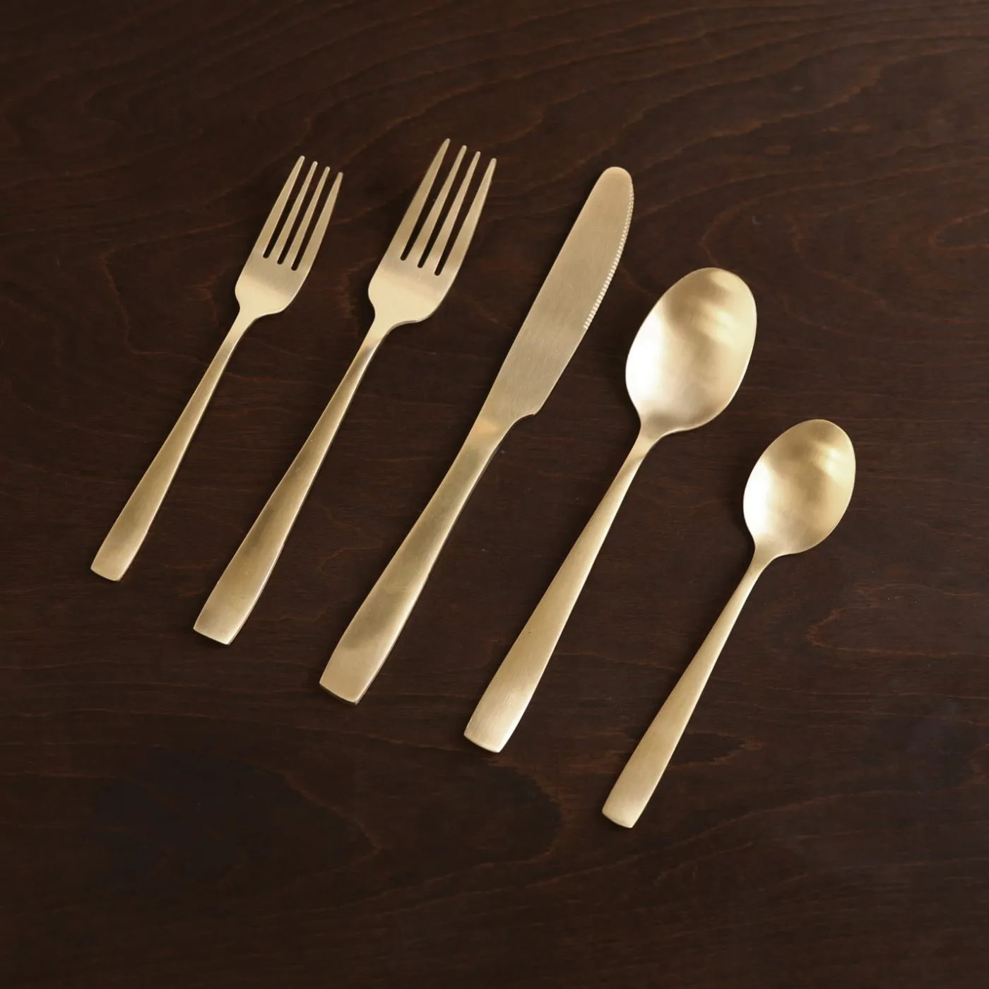 New VIDA Charlotte Stainless Flatware Set of 5 (Full Brushed Champagne Gol View All Vida|Gifts Under $50
