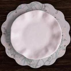 VIDA Chinoiserie Reversible Round Placemats Set of 4 Light Teal & Whit View All Vida|Placemats