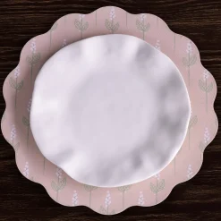 Online VIDA Chinoiserie Reversible Round Placemats Set of 4 Pink & White View All Vida|Placemats