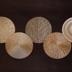 Hot VIDA Coral 15" Round Placemats Set of 4 (Gold) View All Vida|Placemats