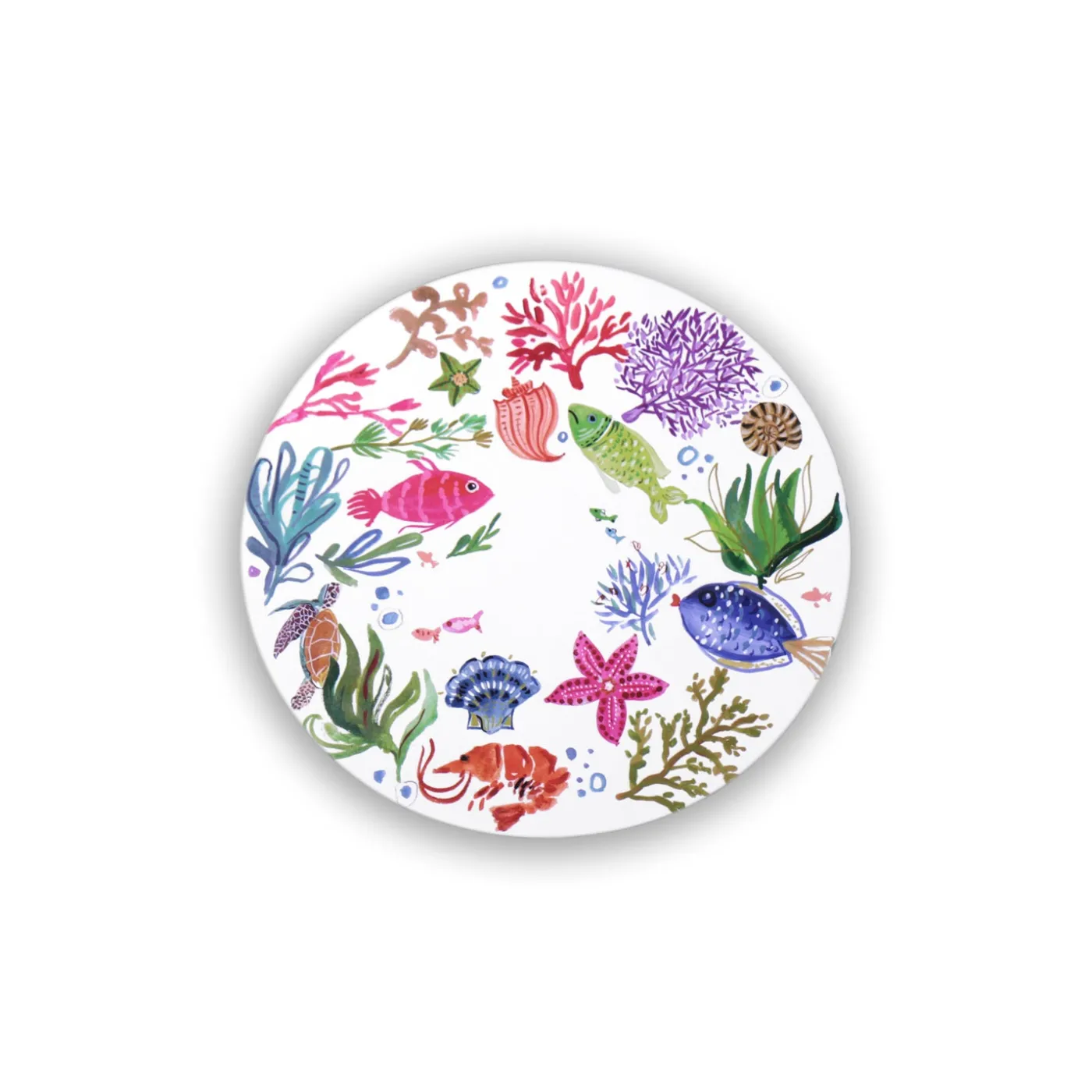 Hot VIDA Croc Reversible 15.5" Round Placemats Set of 4 (Coastal) View All Ocean|PIELES Croc