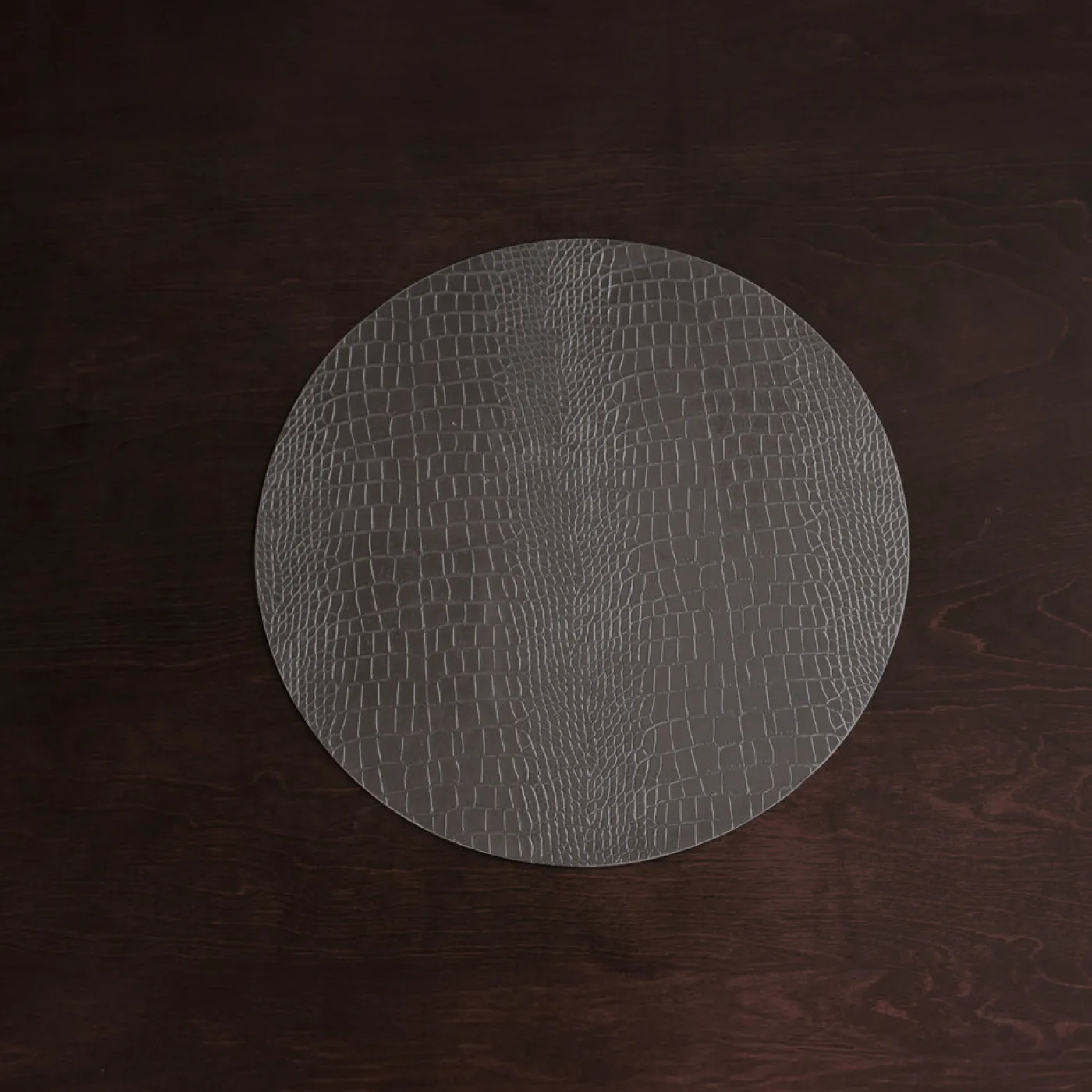 Discount VIDA Croc Reversible 16" Round Placemats Set of 4 (Black and Grey) View All Vida|Placemats