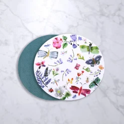 Online VIDA Croc Reversible 15.5" Round Placemats Set of 4 (Butterfly) Placemats|Gifts For Her
