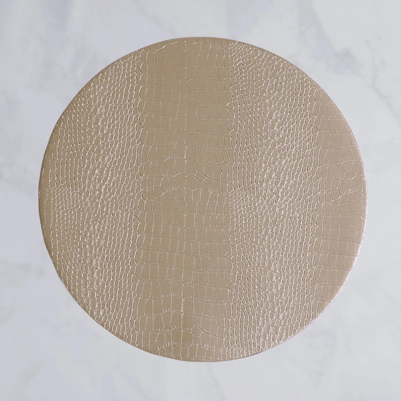 Sale VIDA Croc Reversible 16" Round Placemats Set of 4 (Silver and Gold) PIELES Croc|View All Vida