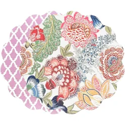 VIDA Eggplant and Pink Reversible Round Placemats Set of 4 Blue & Pink View All Vida|Placemats