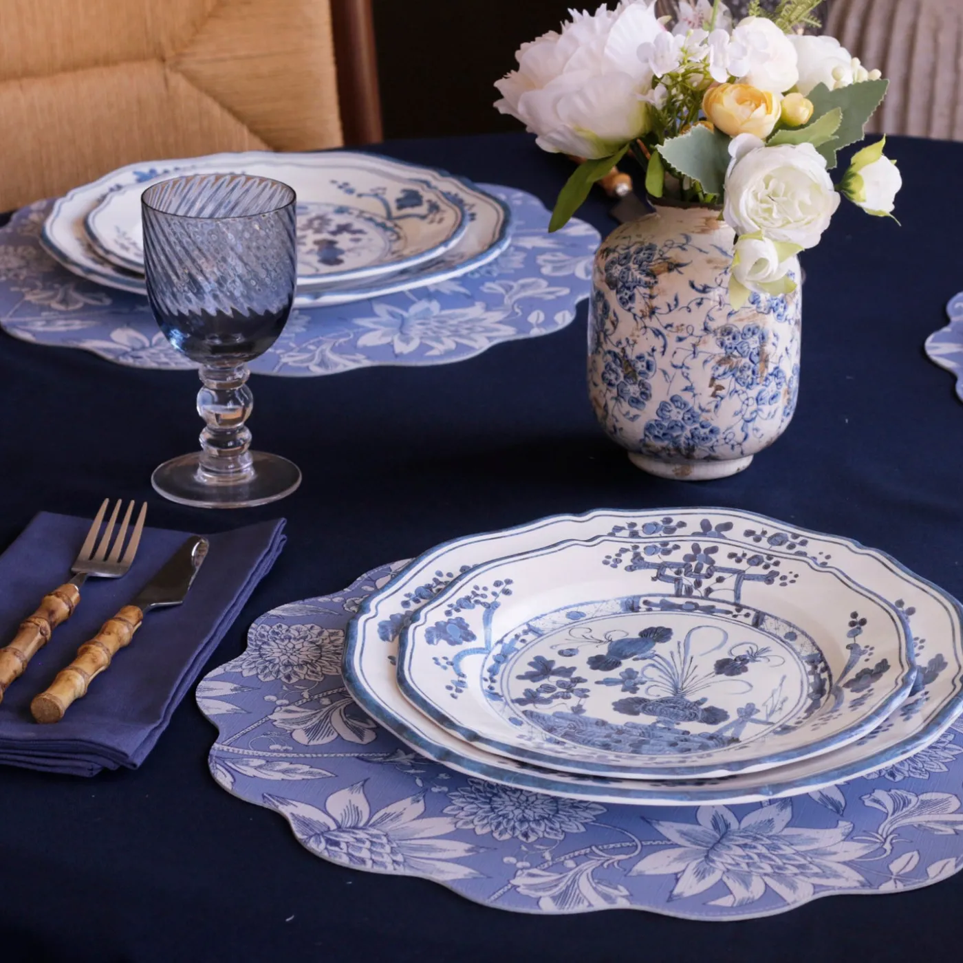 Outlet VIDA Faenza 9" Salad Plate Set of 4 White and Blue View All Vida|Dinnerware