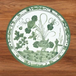 Clearance VIDA Faenza and Leopard Reversible Round Placemats Set of 4 White & Gr View All Vida|Placemats