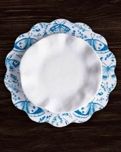 Outlet VIDA Ginger Jar & Butterflies Reversible Round Placemats Set of 4 Blue View All Vida|Placemats