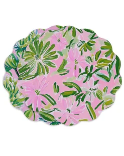 Hot VIDA Hydrangeas & Daisies Reversible Round Placemats Set of 4 Pink & G View All Vida|Placemats