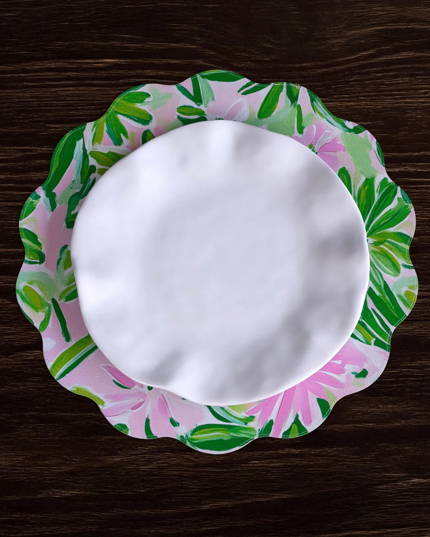 Hot VIDA Hydrangeas & Daisies Reversible Round Placemats Set of 4 Pink & G View All Vida|Placemats