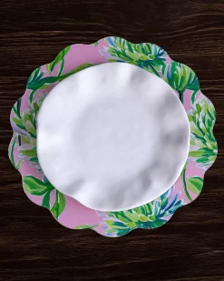 Hot VIDA Hydrangeas & Daisies Reversible Round Placemats Set of 4 Pink & G View All Vida|Placemats