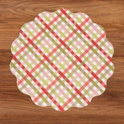 VIDA Pagoda and Carlie Plaid Reversible 15.5 Round Placemats Set of 4 View All Vida|Placemats