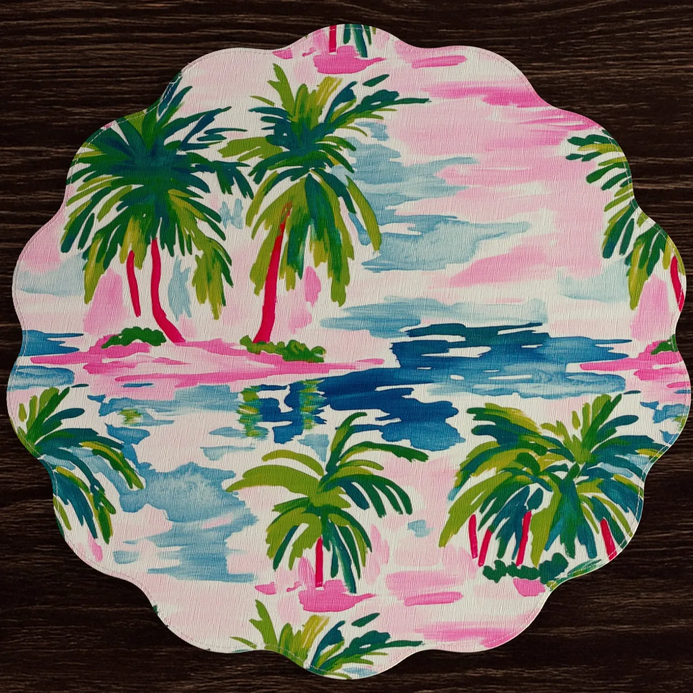 Best VIDA Palm Trees Reversible Round Placemats Set of 4 (Multi) View All Vida|Placemats