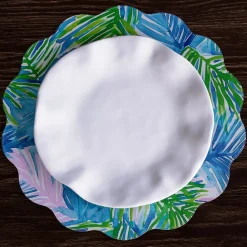 Sale VIDA Pineapples & Palms Reversible Round Placemats Set of 4 (Blue & Gr View All Vida|Placemats