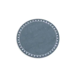 Online VIDA Round Embroidered Dots 15.5" Round Placemats Set of 4 (Blue and W View All Vida|Placemats