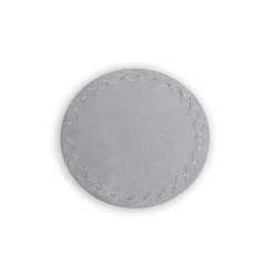 Clearance VIDA Round Embroidered Quatrefoil 15.5" Round Placemats Set of 4 (Gray Placemats|Gifts Under $99