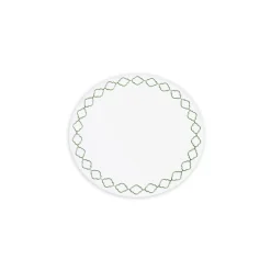 Sale VIDA Round Embroidered Quatrefoil 15.5" Round Placemats Set of 4 (Gree View All Vida|Placemats