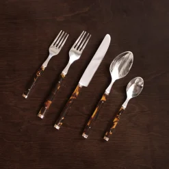 Hot VIDA Tortoise and Stainless Flatware Set of 5 View All Vida|Gifts Under $99
