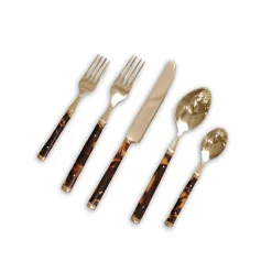 Hot VIDA Tortoise and Stainless Flatware Set of 5 View All Vida|Gifts Under $99