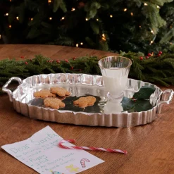 Outlet VINTAGE Fluted Oval Tray with Handles A Touch Of Vintage|Trays