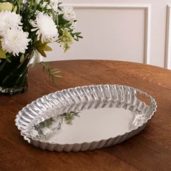 Online VINTAGE Swirl Oval Tray with Handles A Touch Of Vintage|Trays