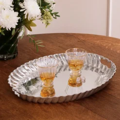 Online VINTAGE Swirl Oval Tray with Handles A Touch Of Vintage|Trays