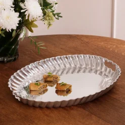 Online VINTAGE Swirl Oval Tray with Handles A Touch Of Vintage|Trays